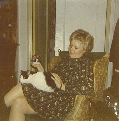 Cristina with the cat, Petey