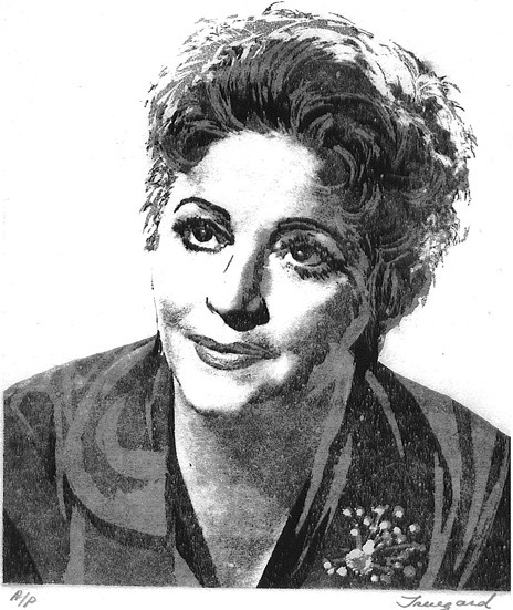 An etching of Zinka Milanov