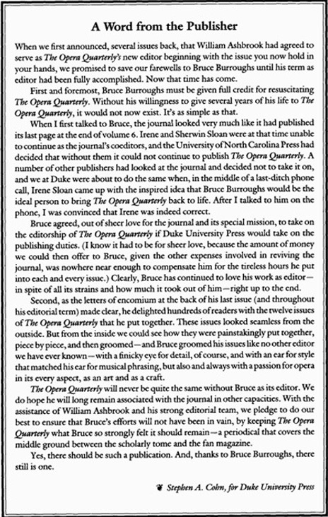 An article from the Opera Quarterly